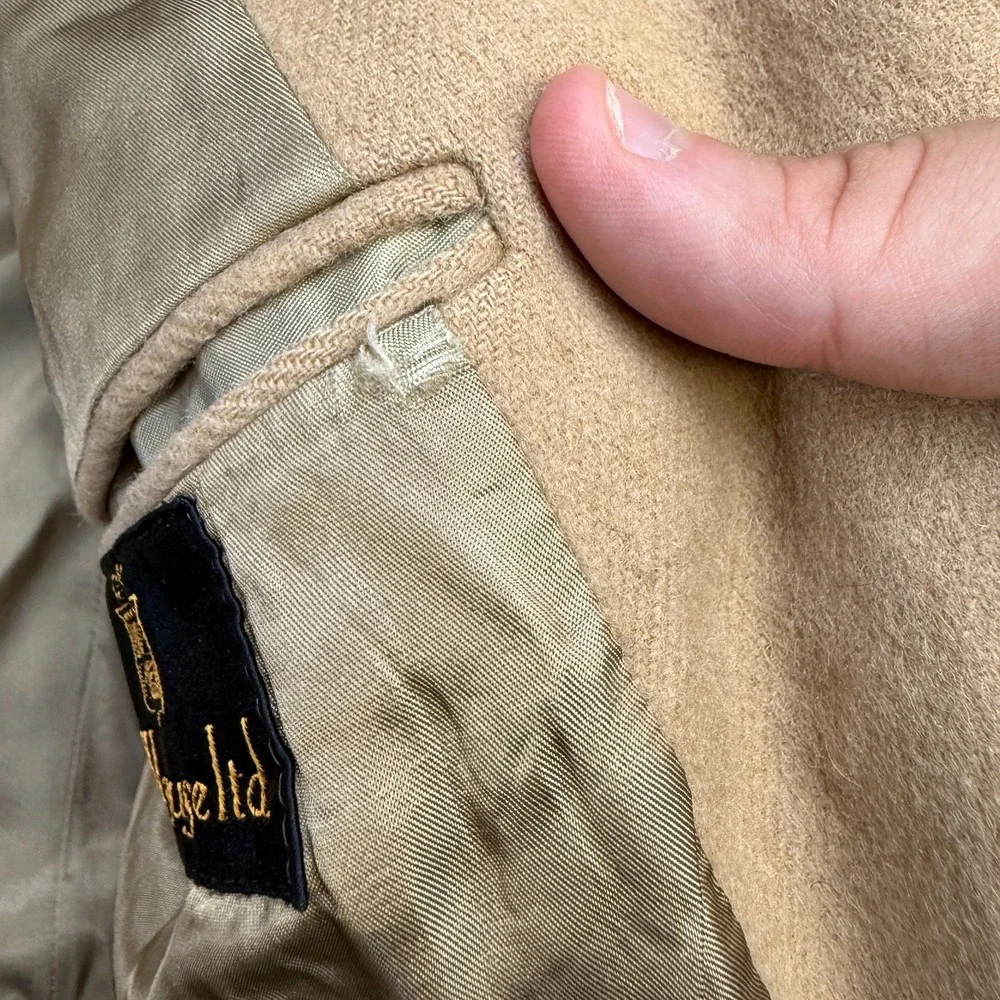 Vintage Chaps Ralph Lauren Blazer Mens 42R Beige Tan Scottish Camel Hair Jacket
